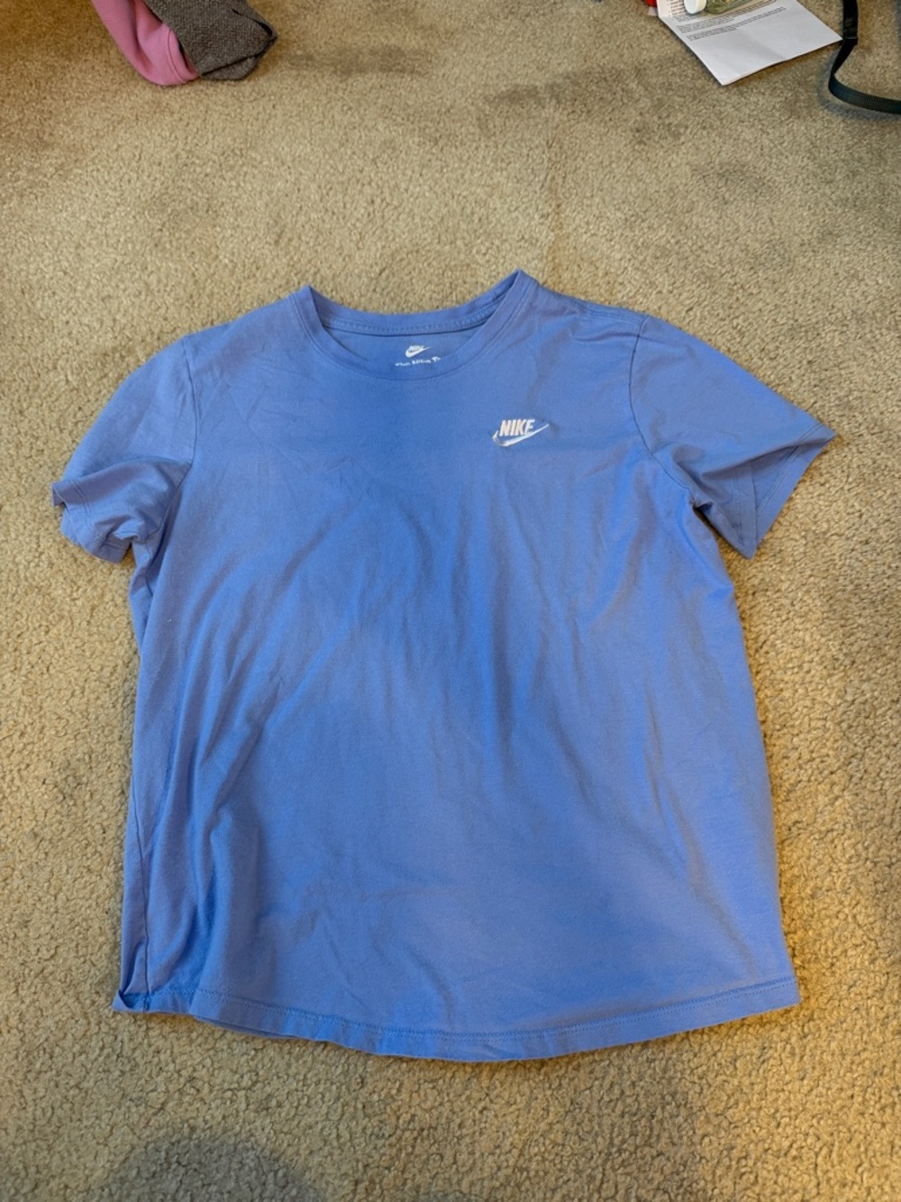 Nike Blue Short-Sleeve Crew Tee with White Swoosh